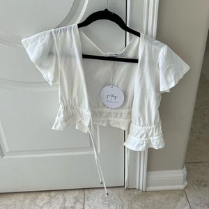 White cropped top from Princess Polly